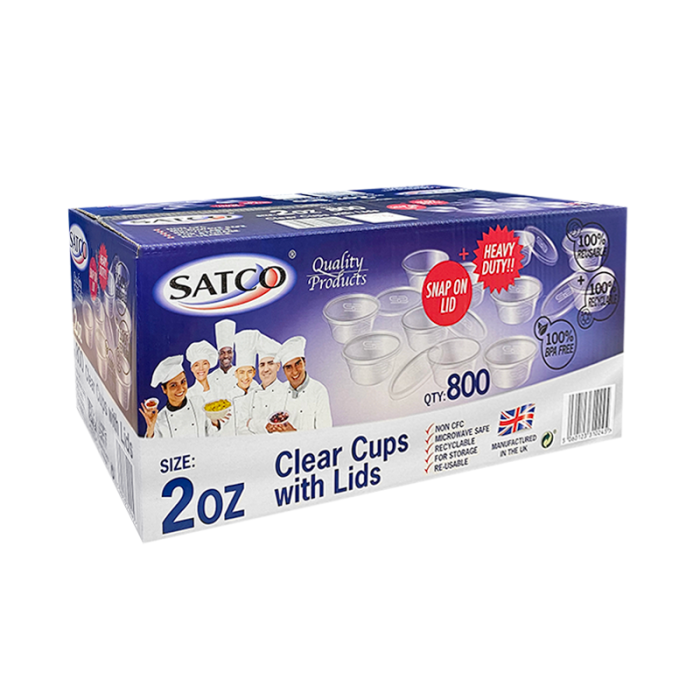Satco 2oz Clear cups & lids 800ps